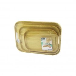 İBİCO İ22-271 ( DİKDÖRTGEN & 3 BOY ) BAMBU AHŞAP TEPSİ SETİ ( 22X33--28X40--33X45CM )*12