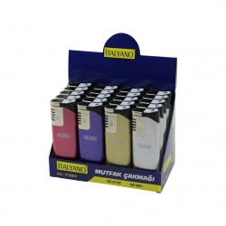 İTALYANO KA-750-KP ( METALİK RENKLER ) ( DEV BOY=3.7 X 11.2CM ) ( FENERLİ ) ( IZGARALI & RÜZGAR ) MUTFAK ÇAKMAK*20X16