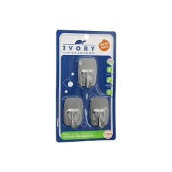 IVORY IVO-ASK-125 ( 3PCS ) ( DİKDÖRTGEN & KOMPLE METAL ) YAPIŞKAN ASKI ( 2KG TAŞIMA )*240