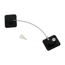 KINETEX KTX-3331 ( SİYAH PLAKA ) ( HALATLI ) EMNİYET KİLİT ( 5X6CM YAPIŞKANLI MONTAJ=2PCS PLAKA ) ( HALAT=18.8CM )*300