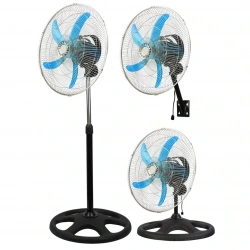 KİWİ KFAN-7473 (20) (50CM) (SANAYİ) VANTİLATÖR (3İN1=DUVARA MONTE& MASA ÜSTÜ& AYAKLI) (3 KADEME HIZ& 5 METAL KANAT) (54W)*1