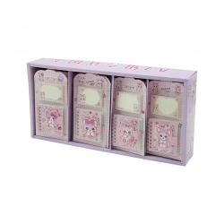 LUCK DAY SPRİNG SWEET 661-1 (2PCS) (TELLİ NOT DEFTERİ=60YAPRAK=6.5X7.5CM & YAPIŞKANLI=40 YAPRAK=4.4X7CM) (KEDİLİ CIRTLI KAPAK )*24X16