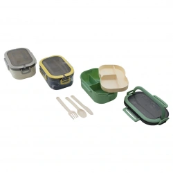 MEYSA HOME M&L-3026 LUNCH ( TEK KATLI ) BESLENME KUTUSU (RENKLİ PLASTİK) (2X3 BÖLMELİ-1AD.KAŞIK-1AD.ÇATAL-1AD.BIÇAK)*24=K