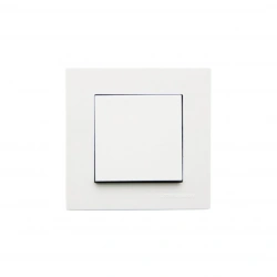 MUTLUSAN RİTA-2220 401 0201 ( POŞETLİ ) ( BEYAZ & TEKLİ ANAHTAR ) VİDALI & ÇERÇEVELİ*12X10