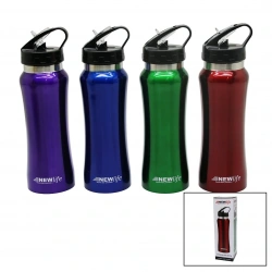 NEWLİFE CLKN-1674 ( SPORCU PİPETLİ ) ( 650ML ) ( METAL ) RENKLİ  SULUK MATARA*36
