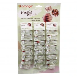 ORANGE MAGİC ORG-061 ( 24PCS ) ( ŞEFFAF ) TAKMA TIRNAK & YAPIŞTIRICI SET*24X120