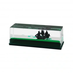 PABLITO PBT-257 ( YEŞİL SU & GEMİ ) ( DİKDÖRTGEN MİKA ) YÜZEN BATMAYAN GEMİ ( DEKORATİF BİBLO AKVARYUM ) ( 15X5X5.2CM )*48