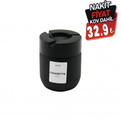 QLUX C-00545 ( 425CC ) ( SİYAH CAM ) KÜLLÜK ( SİYAH PLASTİK KAPAK ) ( NO-08 CIGARETTE & KÜL TABLASI )*12=K                             q5