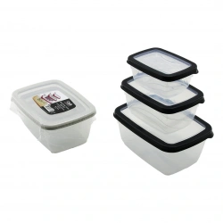 QLUX L-00771 BİO EXTRA (3PCS= 400-800-1600ML) SIZDIRMAZ SAKLAMA KABI SET (ŞEFFAF PLS.KAP)*18=K