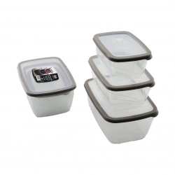 QLUX L-00772 BİO EXTRA ( 3PCS= 1600-2800-4600ML ) SIZDIRMAZ SAKLAMA KABI SET (ŞEFFAF PLS.KAP)*8=K