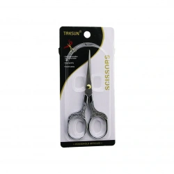 TAKSUN ES-002-Y BIYIK BERBER MAKASI ( GÜMÜŞ & KROM & ÇİÇEK BASKI DESENLİ SAPLI ) ( 128X57MM )*12X24