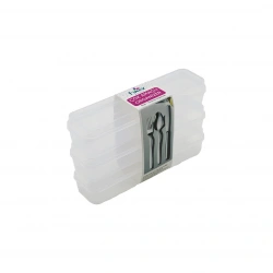 TİMEX TİM-195 (3PCS) (ŞEFFAF PLASTİK) ÇOK AMAÇLI ORGANİZER (KAPAKLI KUTU) (24X7X4.5CM) (KAŞIK-ÇATAL & KALEMLİK & KİŞ.BAKIM)*36=K