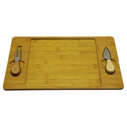 WOODEN WARE BAYSA-1137 ( 40X24CM ) ( AHŞAP BAMBU ) KAHVALTI SUNUM TABAK ( 2 PEYNİR BIÇAK=AHŞAP SAPLI )*36