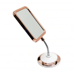 YAKUT-10677 ( D.DÖRTGEN ) MAKYAJ AYNASI ( ÇİFT TARAFLI & BÜYÜTEÇLİ ) ( SPİRALLİ YUVARLAK TABLA AYAKLI )*48