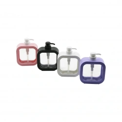 YAKUT-11306 (KARE=11X11CM-D:5CM & OVAL KÖŞELİ) SIVI SABUNLUK (ŞEFFAF PVC GÖVDE) (RENKLİ PLS.ÇERÇEVE) (KİLİTLİ POMPA)*135