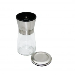 YAKUT-11409 ( KÜÇÜK ) ( CAM HAZNELİ & KROM KAPLAMA PLS.KAPAKLI ) TUZ & BAHARAT ÖĞÜTÜCÜ*48