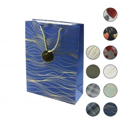 YAKUT-13261 BL-1968L-3 ( BÜYÜK=31 X 44X 12CM ) HEDİYELİK (KARTON) ÇANTA ( RENKLİ DESENLİ ) ( SİMLİ & SİMSİZ ) ( KURDELA & İP KULP )*12X30