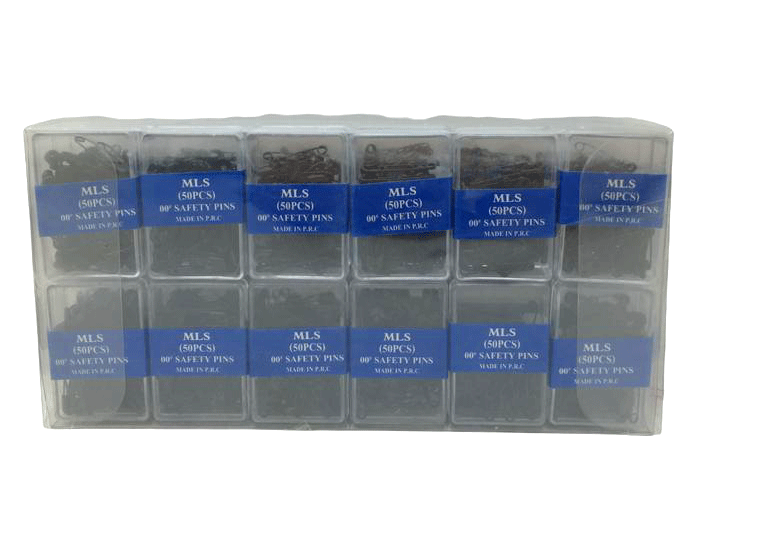 MLS (TAKSUN ) SAFETY PINS-978 ( SİYAH ) ( 50PCS.PLS.KUTU ) (NO-00) MİNİ ÇENGELLİ İĞNE*36X40