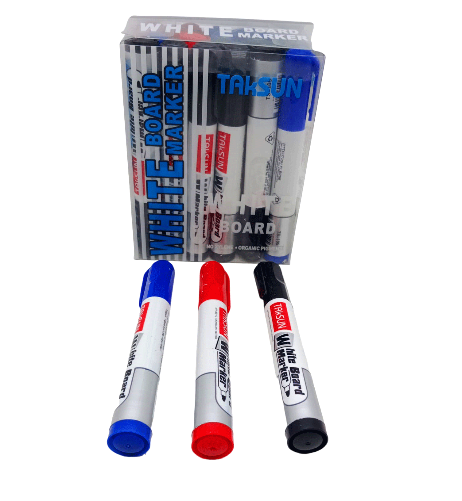 TAKSUN TS-105 ( MİX ) ( KIRMIZI & SİYAH & MAVİ ) TAHTA KALEMİ*24X48