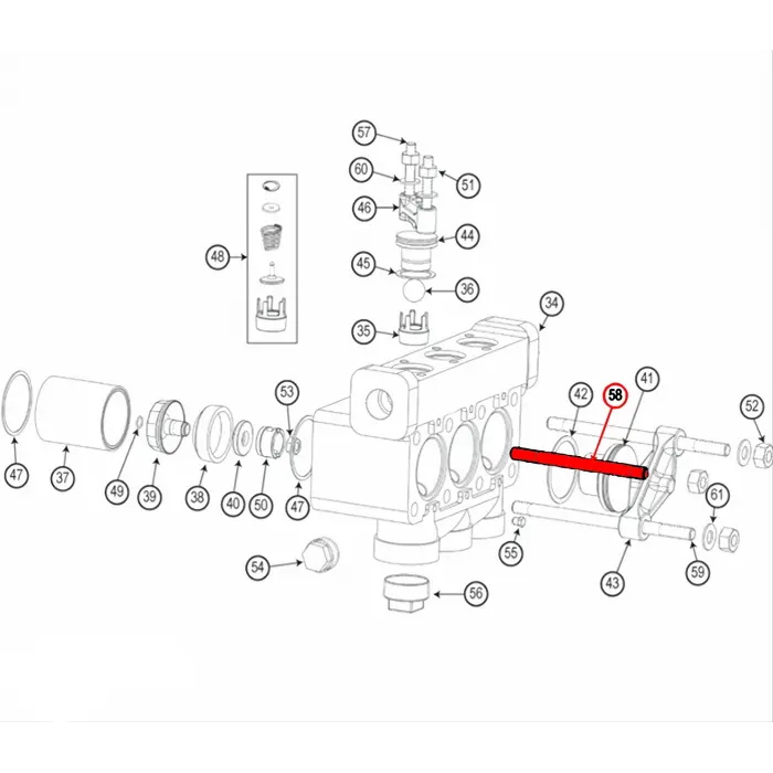 STUD, CYLINDER 5/8 x 8 LG