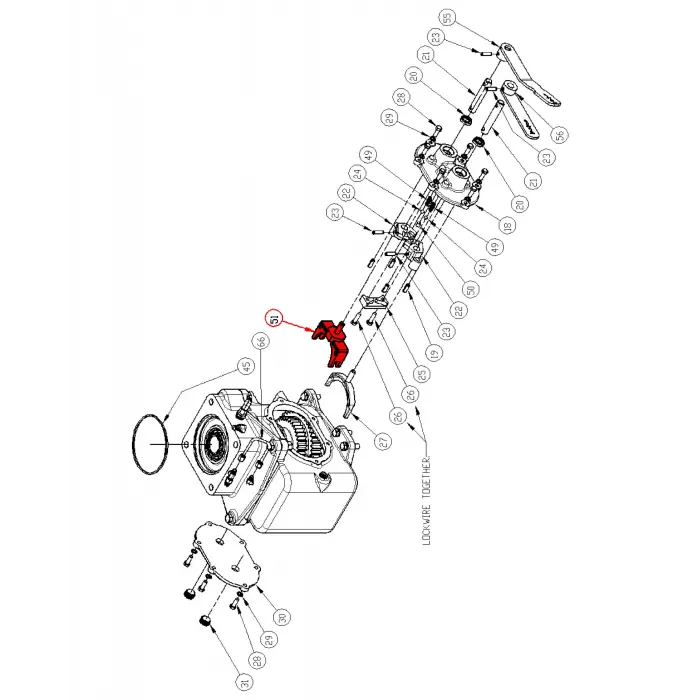 FORK ASM, TRANSMISSION EXTENDED SLIDING