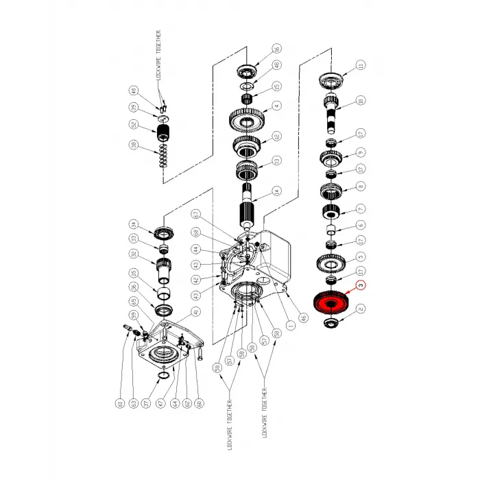 GEAR, CENTER SHFT DRIVE -57T - GEAR 1, 2 & 3