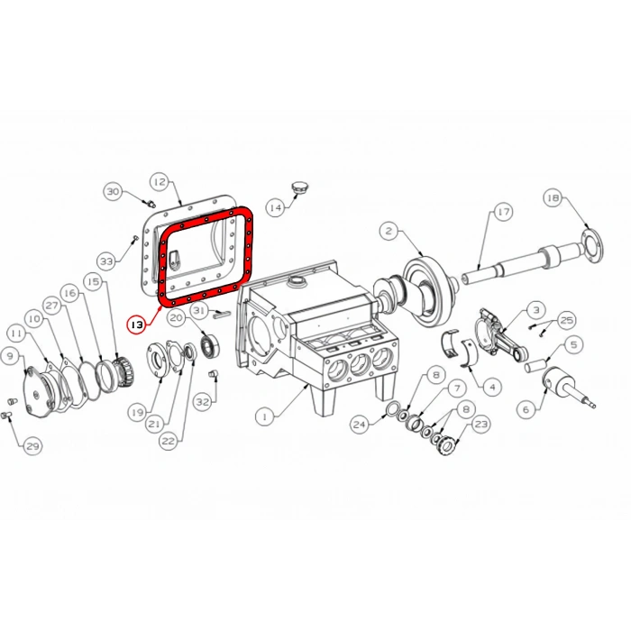 BACK COVER GASKET 16 HOLE