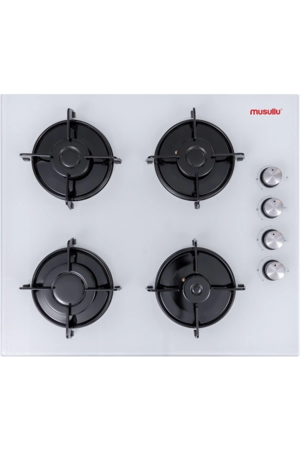 MUSULLU 4LÜ SETÜSTÜ OCAK BEYAZ CAM LPG