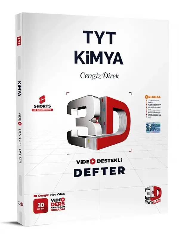 3D Tyt Kimya Video Destekli Defter