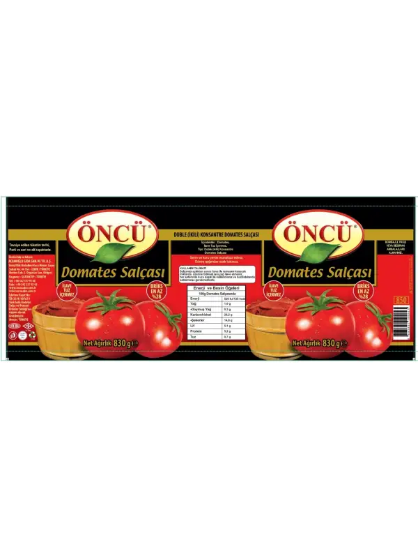 Öncü Domates Salçası Teneke 830 G (Farshad Zarei)