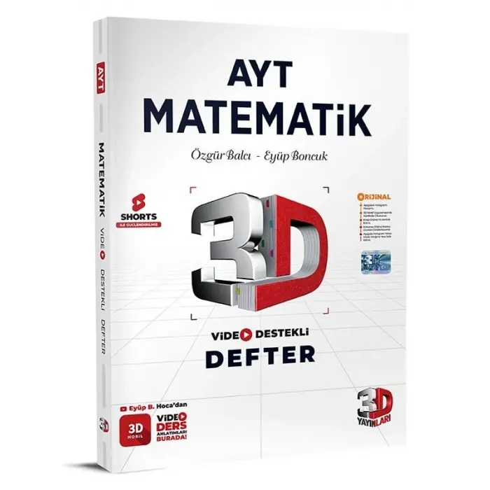 3D Yayınları Ayt Matematik Video Destekli Defter