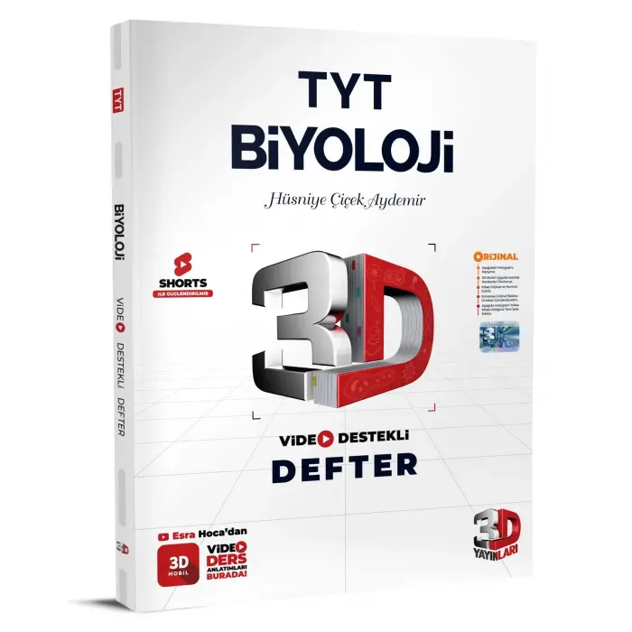 3D Yayınları Tyt  Biyoloji Video Destekli Defter