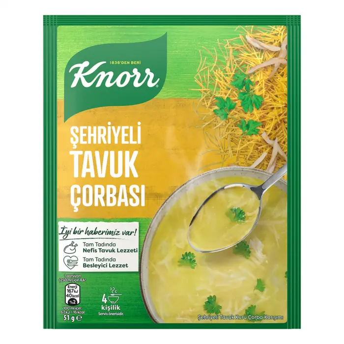Knorr Hazır Çorba Şehriyeli Tavuk 4 Kişilik 51 G (Ünal Kutay A.)
