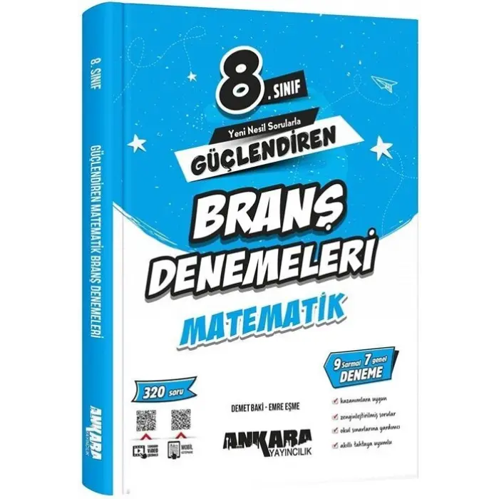 Ankara Yayıncılık 8. Sınıf Matematik Güçlendiren Branş Denemeleri