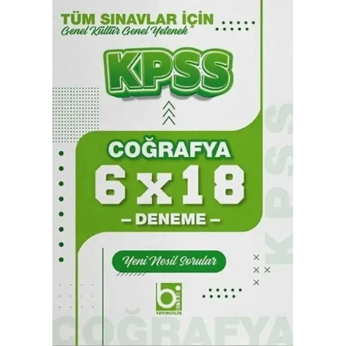 Bigelio Yayıncılık KPSS Coğrafya 6x18 Deneme