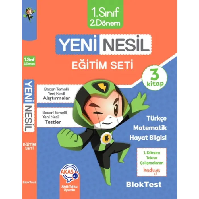 Blok Test 1. Sınıf 2. Dönem Yeni Nesil Eğitim Seti 3 Kitap