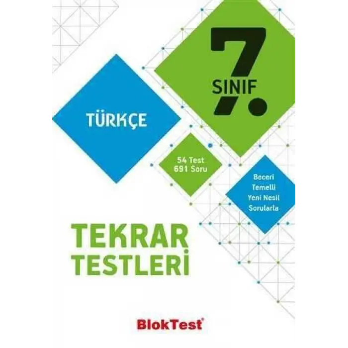 Bloktest Yayınları 7. Sınıf Türkçe Tekrar Testleri