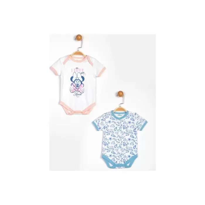Erkek Bebek Beyaz  2li Body 13921 Beyaz Mavi