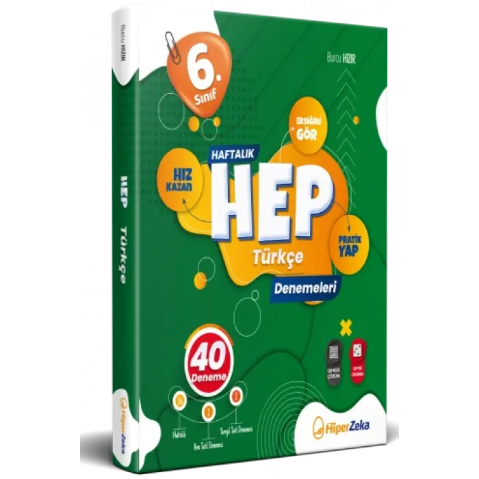 Hiper Zeka 6. Sınıf Haftalık HEP Türkçe 40 Deneme