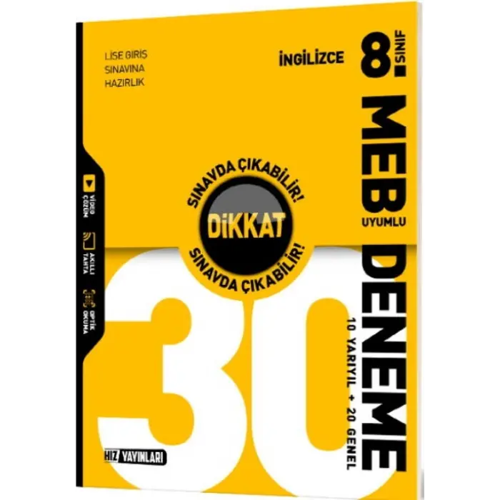 Hız Yayınları 8. Sınıf İngilizce 30 Deneme