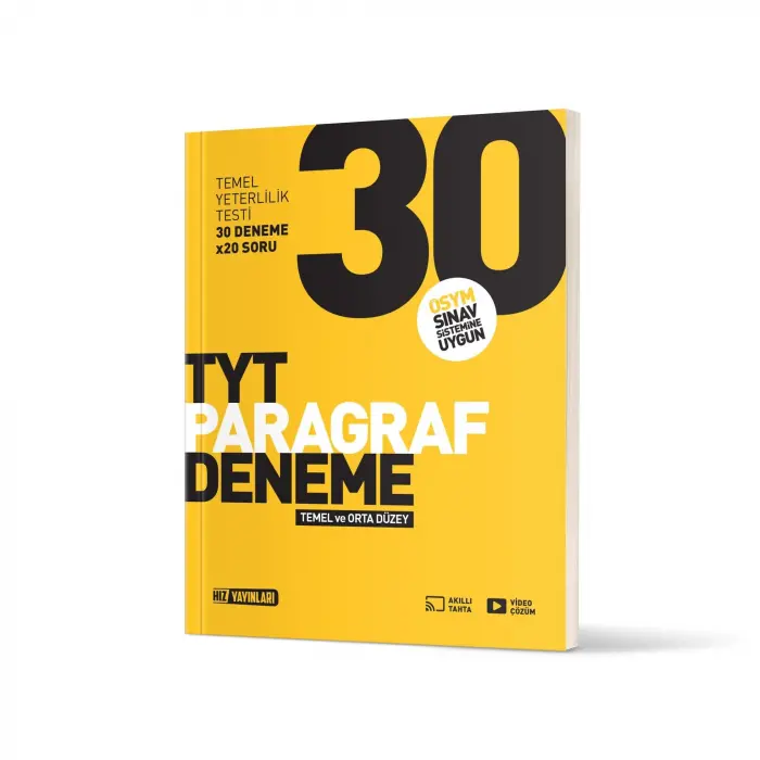 Hız Yayınları TYT Temel ve Orta Düzey Paragraf 30 Deneme