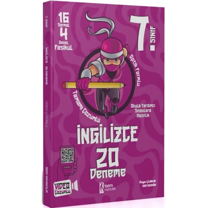 İsem Yayınları 7. Sınıf İngilizce 20 Deneme