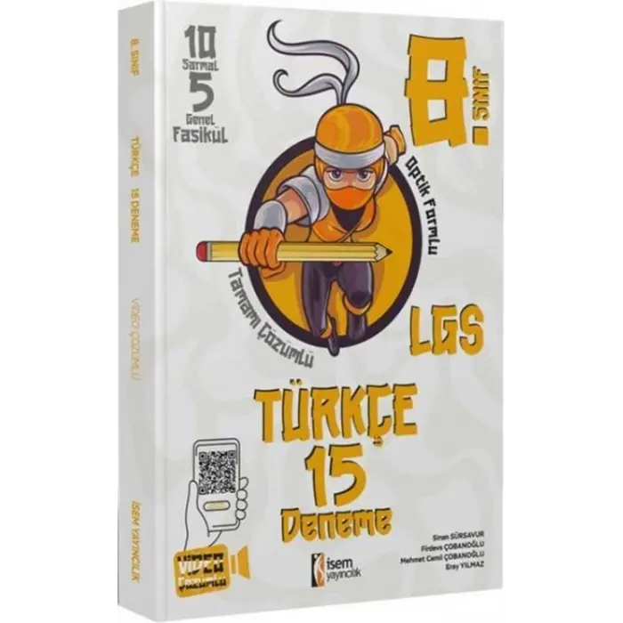 İsem Yayınları 8. Sınıf Türkçe 15 Deneme