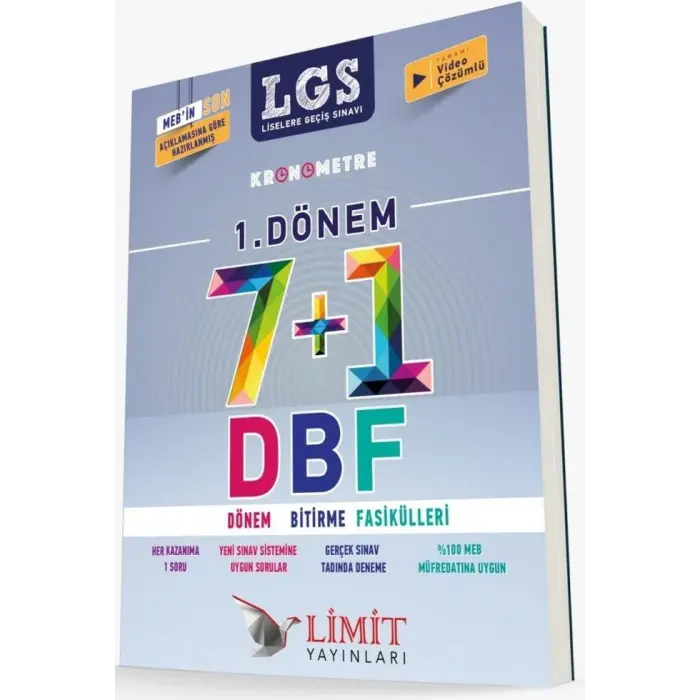 Limit Yayınları 8. Sınıf LGS 1. Dönem Kronometre 7 + 1 DBF