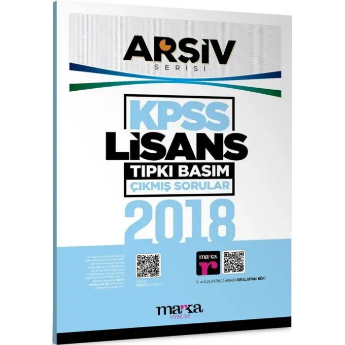 Marka Yayınları 2018 KPSS Lisans Arşiv Serisi Tıpkı Basım Çıkmış Sorular