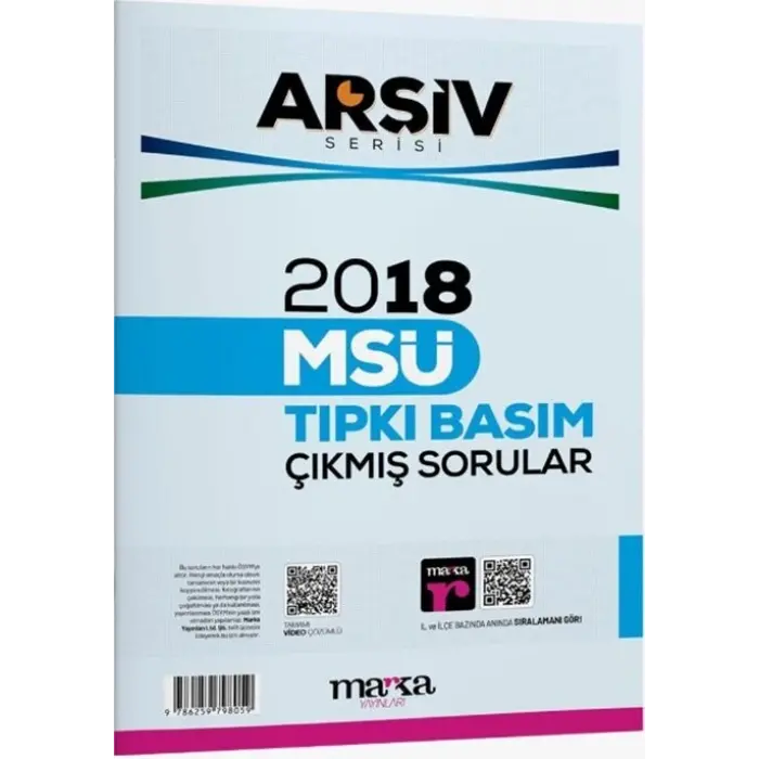 Marka Yayınları 2018 MSÜ Tıpkı Basım Çıkmış Sorular