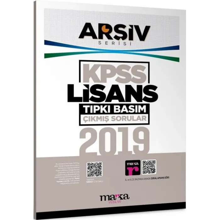 Marka Yayınları 2019 KPSS Lisans Arşiv Serisi Tıpkı Basım Çıkmış Sorular