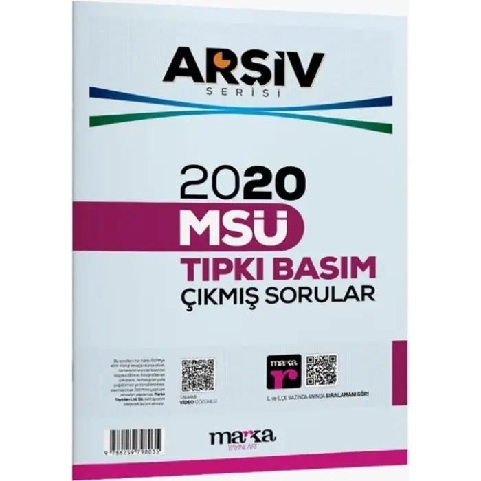 Marka Yayınları 2020 MSÜ Tıpkı Basım Çıkmış Sorular