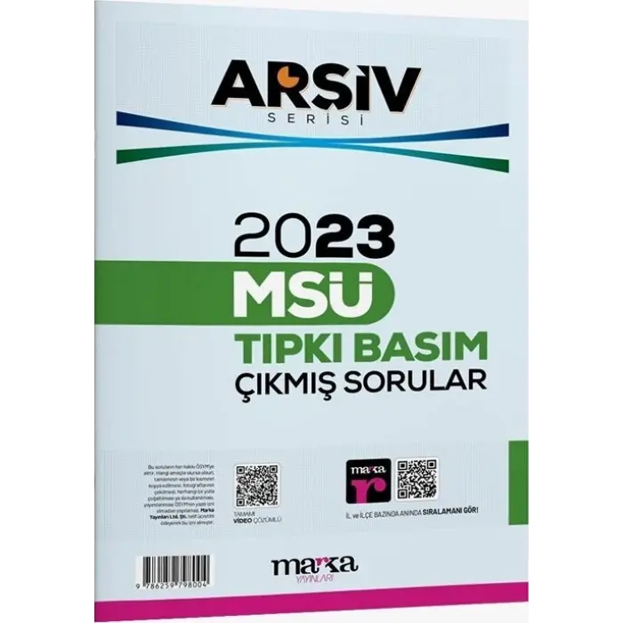 Marka Yayınları 2023 MSÜ Tıpkı Basım Çıkmış Sorular