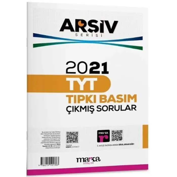 Marka Yayınları TYT Arşiv Serisi 2021 Çıkmış Sorular Tıpkı Basım